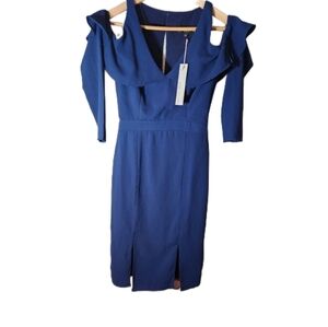 Adelyn Rae Nwt Shoulder Dress Blue Fitted